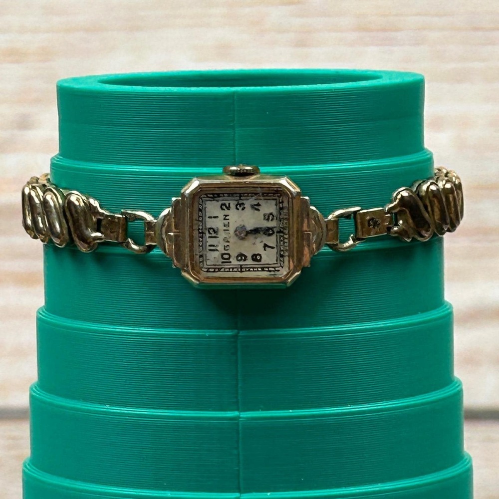 Vintage Gruen 10K Gold Filled Ladies Watch Art Deco Square Face Swiss Made P/R - Picture 2 of 8